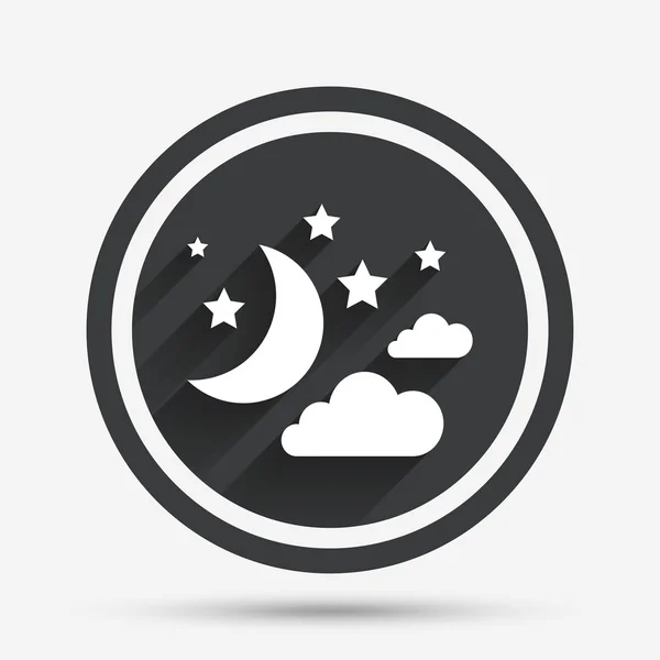 Moon, clouds and stars sign icon. Dreams symbol. — Stock Vector