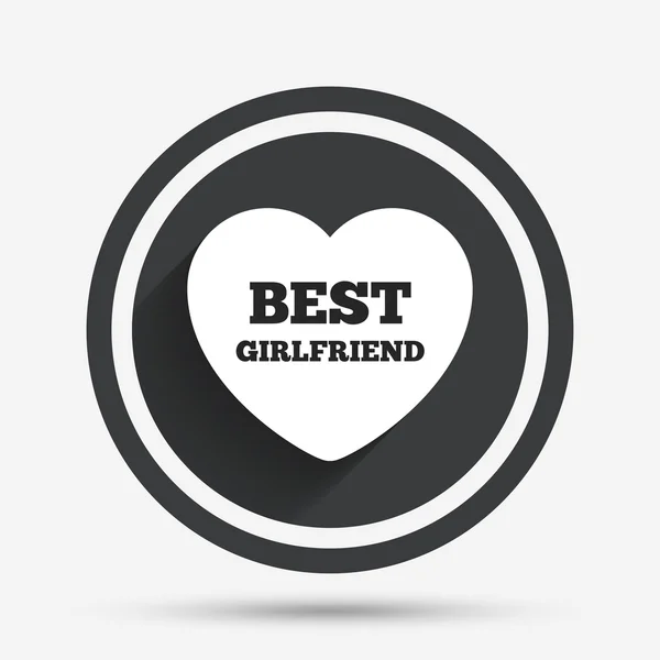 Best girlfriend sign icon. Heart love symbol. — Stock Vector