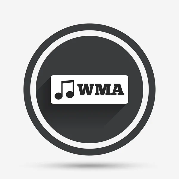 WMA müzik formatı işareti simgesi. müzik simgesi. — Stok Vektör