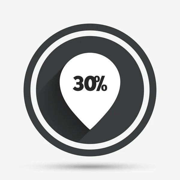 30 percent sale pointer tag sign icon. — Stock Vector