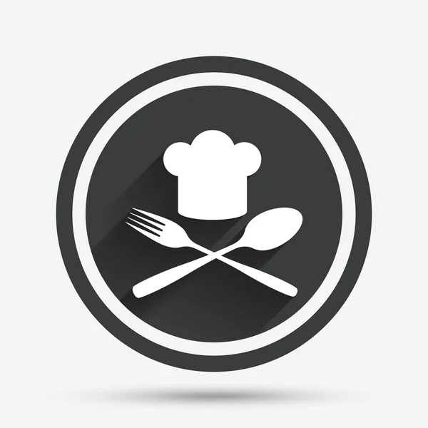 Chapeau de chef signe icône. symbole de cuisson . — Image vectorielle