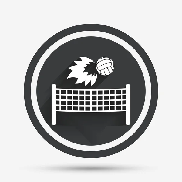 Volleyball net fireball icon. Beach sport symbol. — Stock Vector