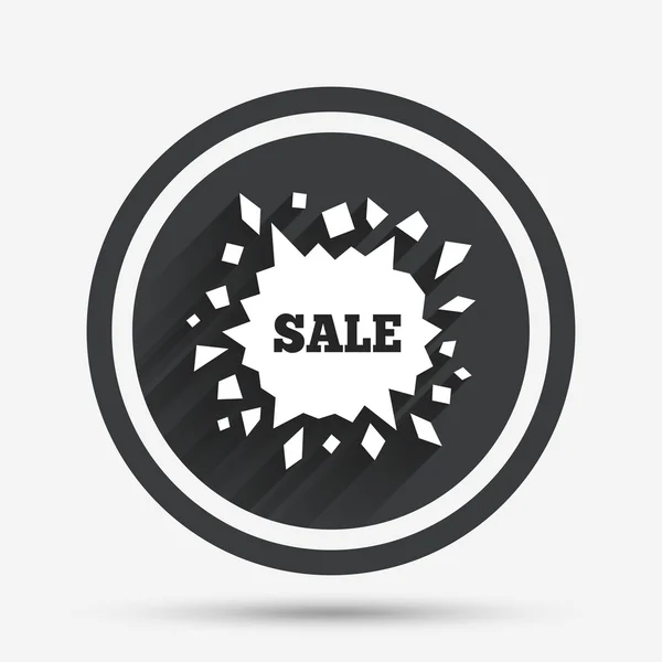 Sale icon. Cracked hole symbol. — Stock Vector