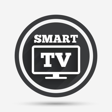 geniş ekran akıllı tv işareti simgesi. televizyon seti.