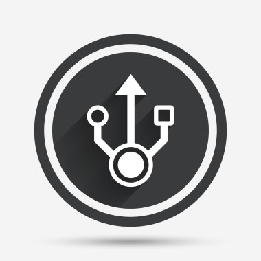 USB işareti simgesi. USB flash sürücü simgesi.