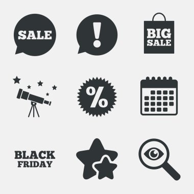 Satılık konuşma balonu simgesinin. Yıldız sembolü indirim.