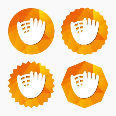 Beyzbol eldiveni işareti simgesi. Spor sembolü.