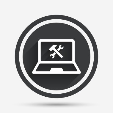 laptop onarım işareti simgesi. Notebook Servisi sembolü.