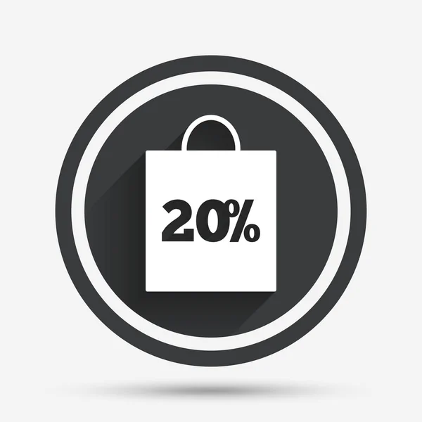 20 pour cent vente sac étiquette signe icône . — Image vectorielle