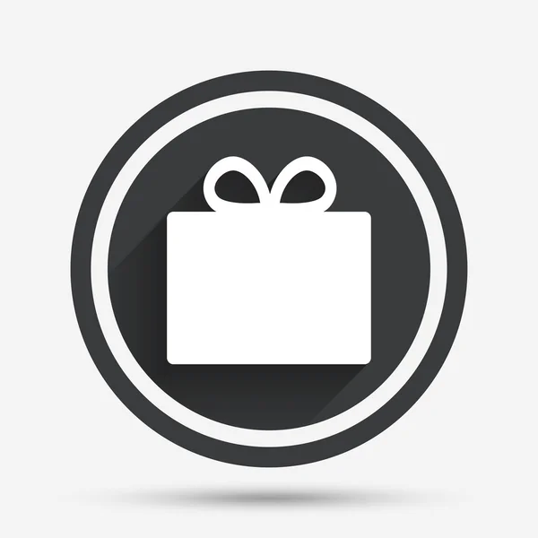 Geschenk-Box-Zeichen-Symbol. gegenwärtiges Symbol. — Stockvektor