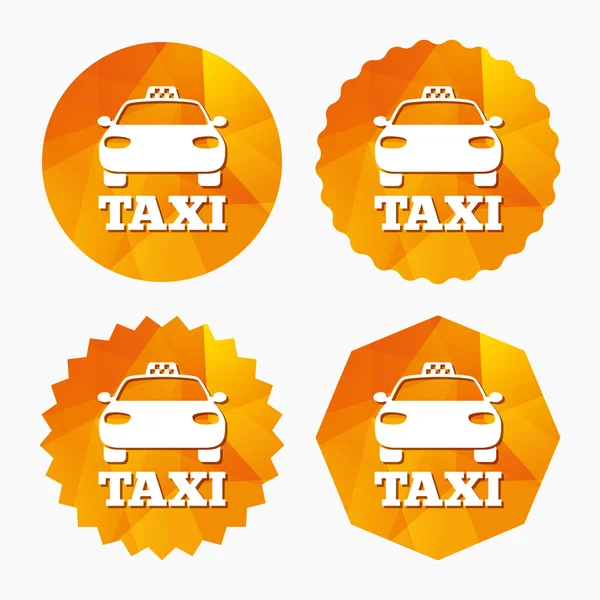 出租车汽车标志图标。公共交通符号. — 图库矢量图片