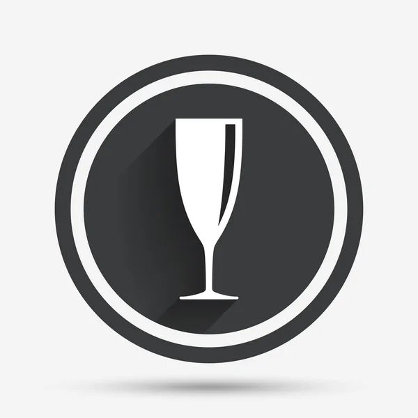 Glas champagne teken pictogram. Alcohol drinken. — Stockvector