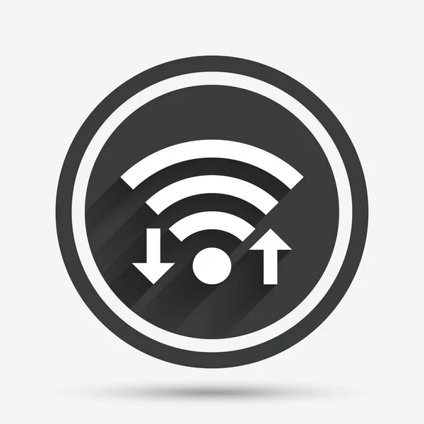 Wifi 信号の符号。Wi-fi のアップロード、ダウンロード シンボル. — ストックベクタ
