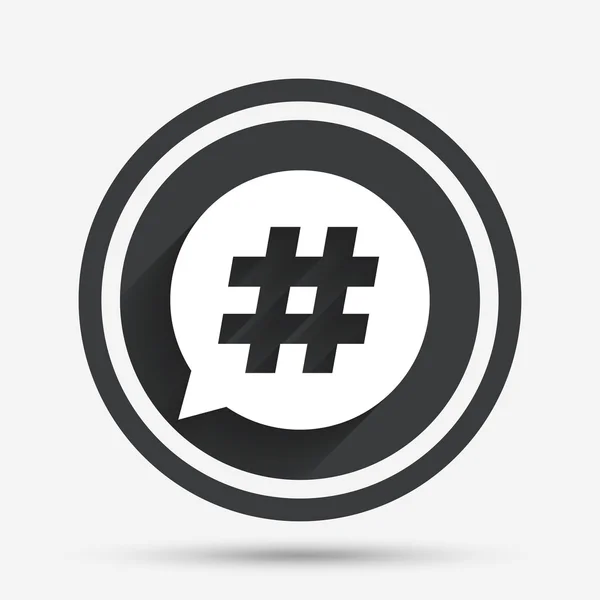 Hashtag ícone sinal de bolha de fala . — Vetor de Stock