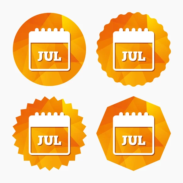 Icona del segno del calendario. mese di luglio simbolo . — Vettoriale Stock