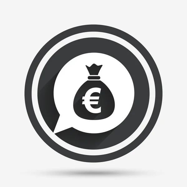 Icono de signo de bolsa de dinero. Euro EUR moneda . — Vector de stock