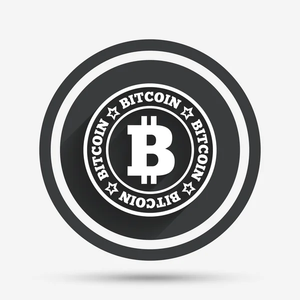 Ícone de sinal Bitcoin. Criptografia símbolo de moeda . — Vetor de Stock