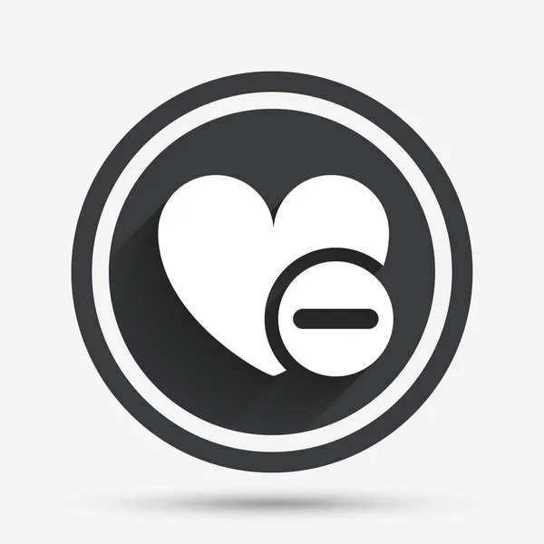Icona del segno cardiaco. Rimuovi simbolo amante . — Vettoriale Stock