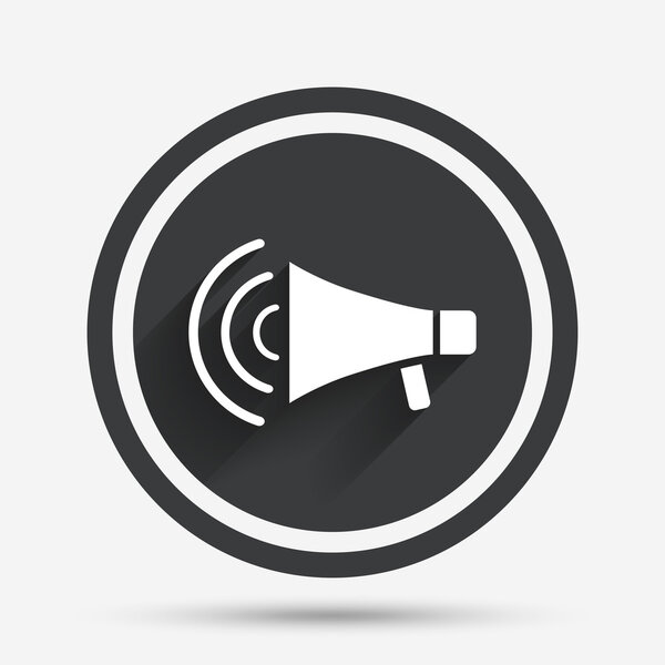 Знак мегафона. Символ удара динамика
.