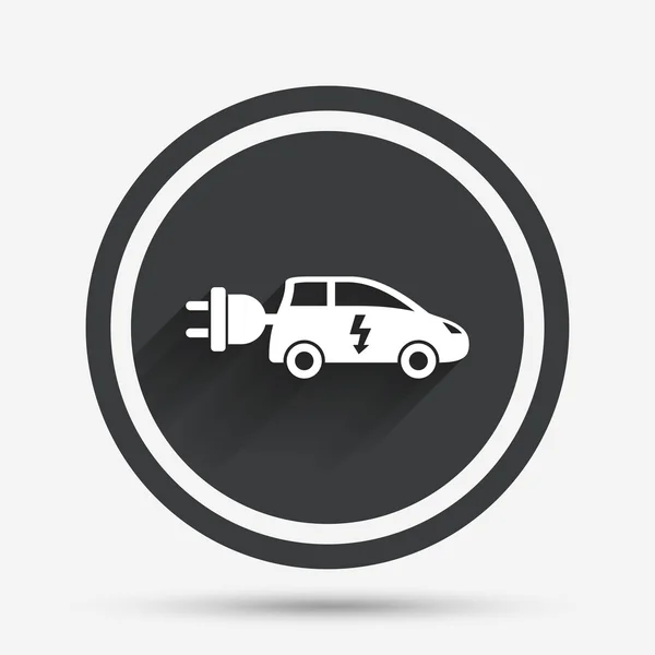 Samochód elektryczny ikona znak. hatchback symbol. — Wektor stockowy