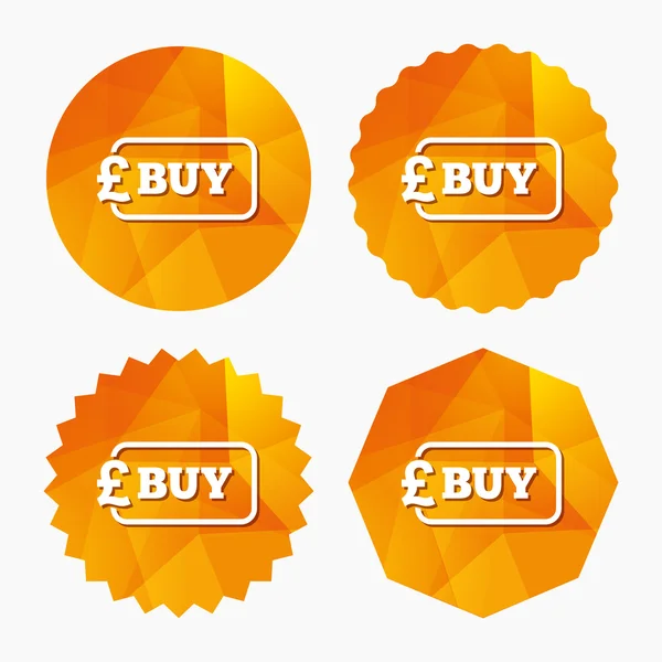 Compra el icono del signo. Compra en línea botón Libra . — Vector de stock