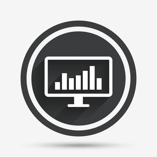 Computer monitor sign icon. Market monitoring. — Stock Vector