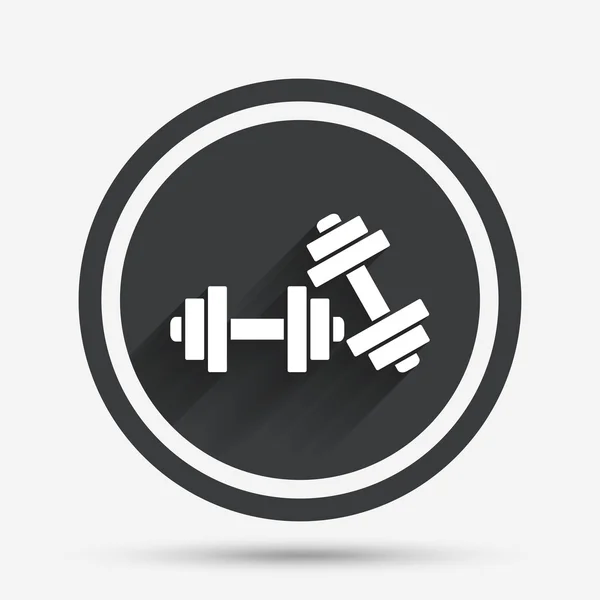 Hantle podpisać ikona. Fitness sport symbol. — Wektor stockowy