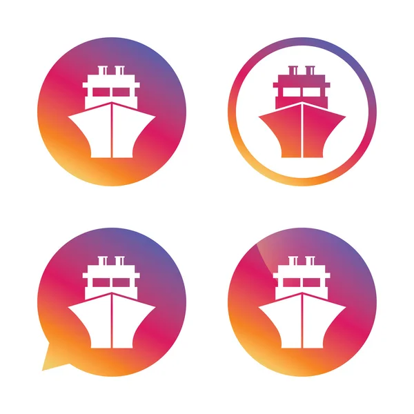 Fartyg eller båt tecken ikon. Frakt leverans symbol. — Stock vektor