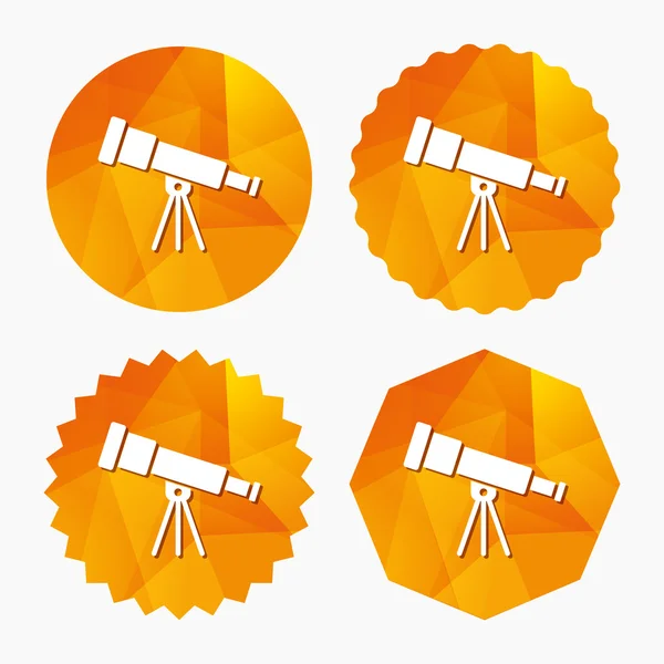 Teleskop-ikonen. Spyglass verktyg symbol. — Stock vektor