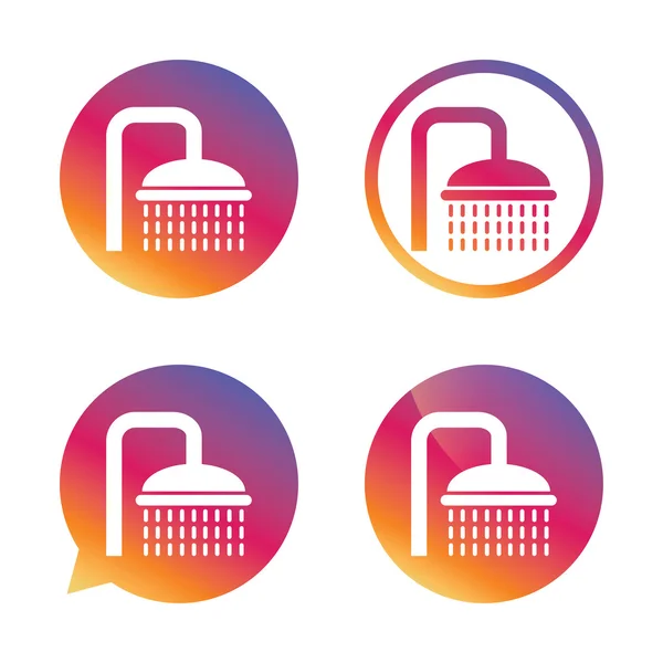 Shower sign icon. Douche with water drops symbol. — Stock Vector