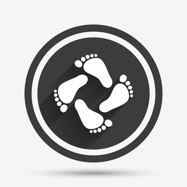 Baby voetafdrukken pictogram. Kind barefoot stappen. — Stockvector