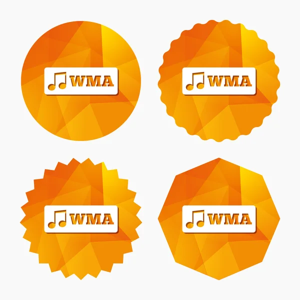 Wma icono de signo de formato de música. Símbolo musical . — Vector de stock