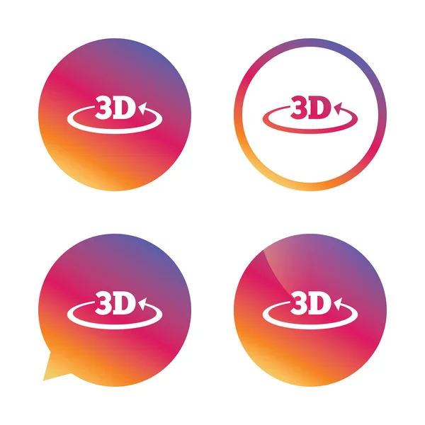 3D teken pictogram. 3D-nieuwe technologie symbool. — Stockvector