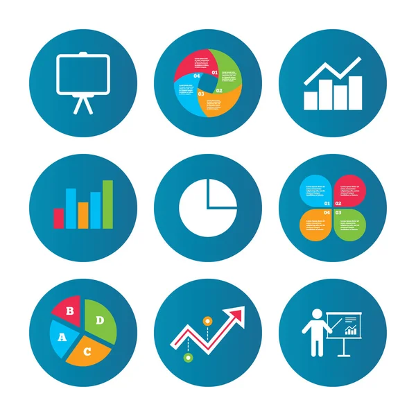 Diagramm Diagramm Tortendiagramm. Reklametafel. — Stockvektor