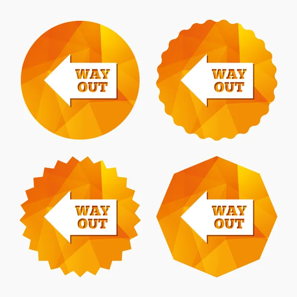 Way out left sign icon. Arrow symbol. — Stock Vector