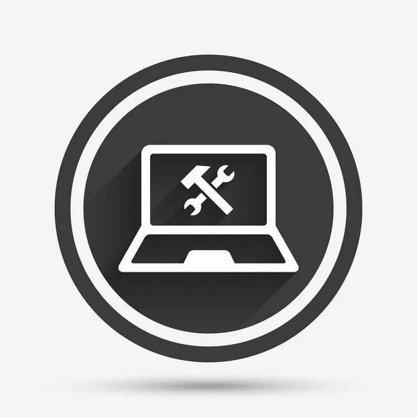 Laptop reparation tecken ikon. bärbar dator service symbol. — Stock vektor