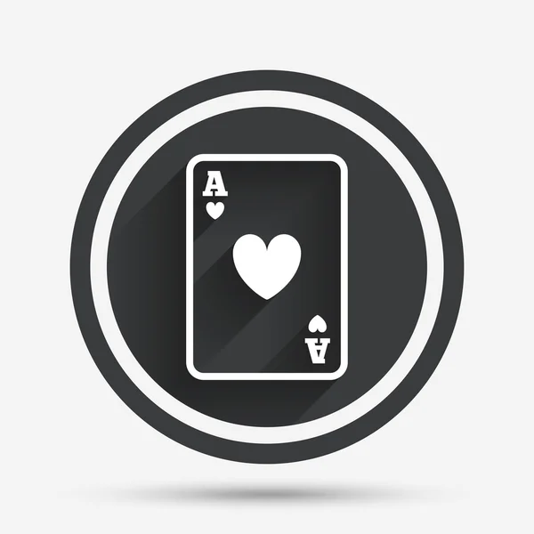 Ícone do sinal do casino. Jogando símbolo de cartão . — Vetor de Stock