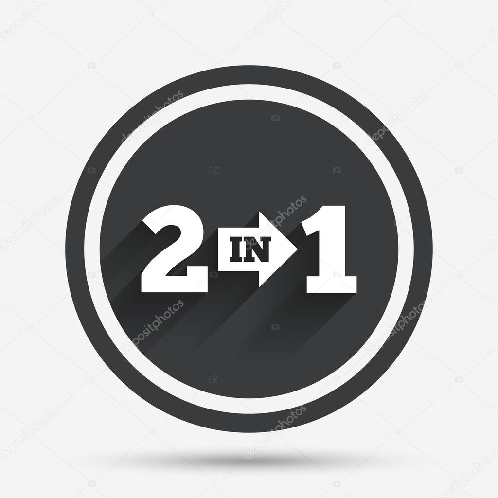 Two In One Sign Icon 2 In 1 Symbol With Arrow Vector Image By C Blankstock Vector Stock
