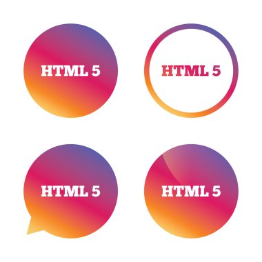 HTML5 işareti simgesi. yeni biçimlendirme dili sembolü.