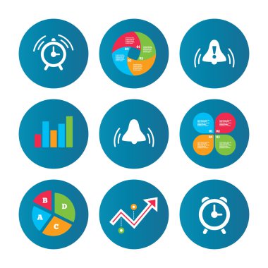 çalar saat simgeler. çan işareti sembolleri uyan.