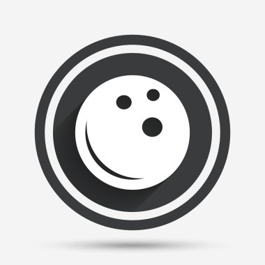 Bowling topu işareti simgesi. kase sembolü.