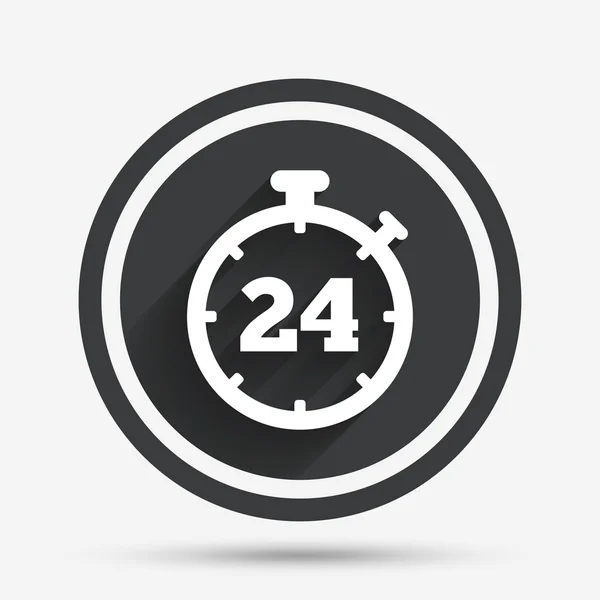 24 hours Timer sign icon. Stopwatch symbol. — Stock Vector