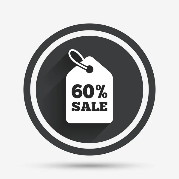 60 percent sale price tag sign icon. — Stock Vector