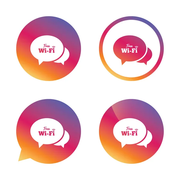 Chat speech bubbles. Free wifi sign. — Stock Vector