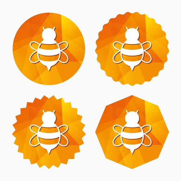 蜂印アイコン。ミツバチや api のシンボル. — ストックベクタ