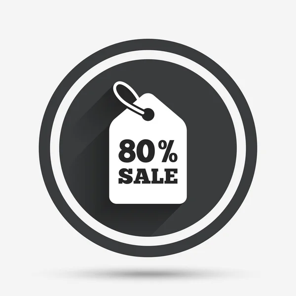 80 percent sale price tag sign icon. — Stock Vector