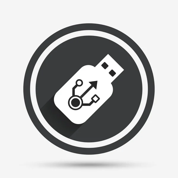 Εικονίδιο "υπογραφή" USB. κίνηση λάμψης USB ραβδί σύμβολο. — Διανυσματικό Αρχείο