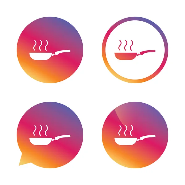 Stekpanna tecken ikon. stek eller grilla mat symbol. — Stock vektor