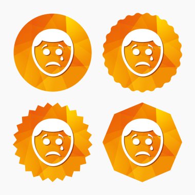 üzgün yüz göz yaşartıcı işareti simgesi. sembol ağlıyor.