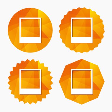 Fotoğraf çerçeve şablon simgesi. boş fotoğraf.